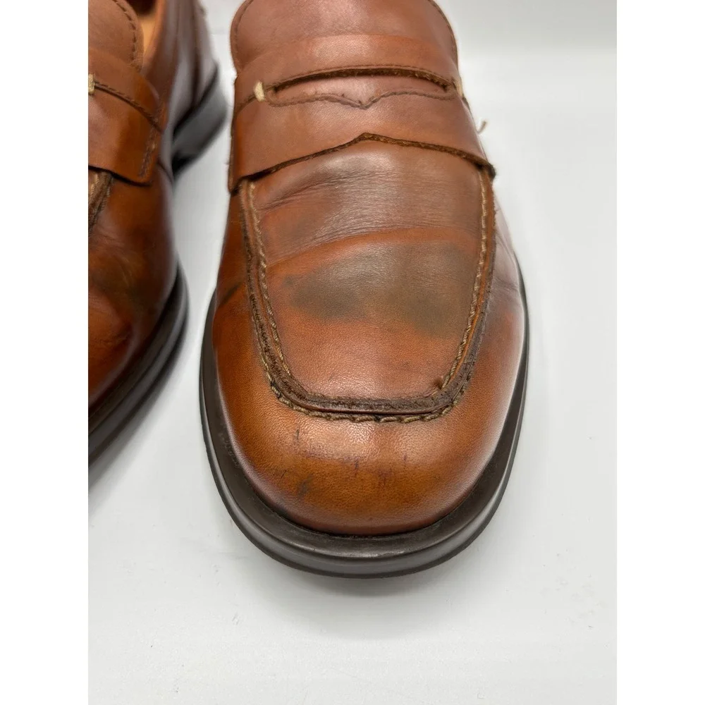Cole Haan Grand.OS Men's 10 M Brown Leather Penny Loafers Dress Casual Shoes